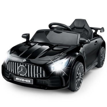 VOLTZ TOYS Licensed Mercedes-Benz AMG GTR 12V Kids Ride On Car - Electric Sports Car with Remote Control, LED Lights & Music - Black