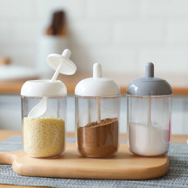 Vaidha Kitchen Supplies Seasoning Bottle Storage Box Spice Jar With Spoon