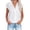 White, variant on Mrat Linen Shirts for Women V-Neck Button Lapel Cap Sleeve Shirt Tops Casual Beach Trendy Cotton Gauze Blouse Solid Tee S-39 Blue L