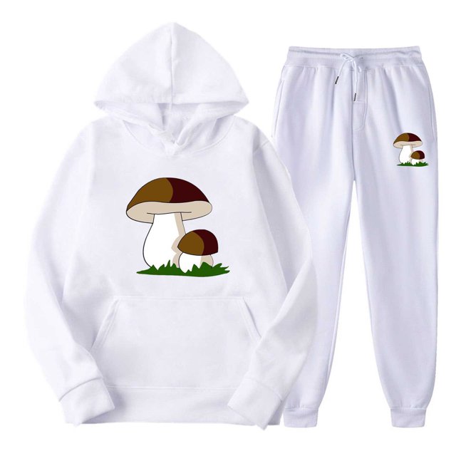 Pull Décontracté pour Hommes à Capuche Imprimé Sport Manches Longues Pantalon Ensemble Deux Pièces