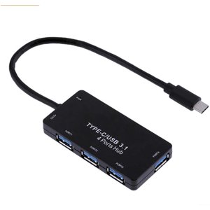 KUNOVA (TM) Super High Speed Type C USB 3.1 4 Ports USB HUB Build-in USB 3.0 Cable Backward Compatible with USB 2.0