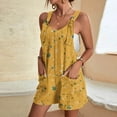 thumbnail image 2 of Penkiiy Combinaison Sans Manches à Imprimé Drapeau des États-Unis pour Femme, Jaune, P, 2 of 6
