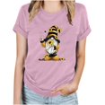 thumbnail image 1 of Blouses pour Femmes Hauts à Imprimé pour Femmes Manches Courtes Blouse Ample T-Shirt Drôle à Col Rond Hauts, 1 of 1
