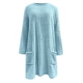 thumbnail image 3 of IMENGL Winter Warm Fleece Thickened Plus Size loose coat jacket sweater, Blue 3XL, Size M-3XL, 3 of 6