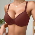 thumbnail image 2 of VEKDONE Women's Soft Breathable Solid Color Bra Push-up Bra Brown 70C, 2 of 8