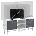 thumbnail image 3 of HOMCOM Meuble Télé avec Étagères, Tiroirs pour Salon, Blanc, 3 of 10