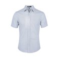 thumbnail image 1 of INSPIRE CHIC Men's Short Sleeves Polka Dots Button Down Shirt White 42, 1 of 7