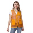 thumbnail image 3 of TOPTIE Adult Mesh Vest Zipper Supermarket Team Volunteer Uniform Vest - Orange, 3 of 6
