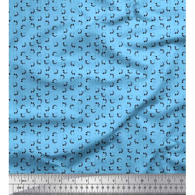 Soimoi Polyester Crepe Fabric Dots Shirting Print Fabric by Yard 52 Inch Wide