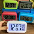 thumbnail image 2 of Maoww Table Alarm Clock Digital Display Bedroom Temperature Sensor Thermometer Backlight Calendar Portable Snooze Clocks Household Black, 2 of 7
