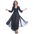 thumbnail image 1 of Velrose Lingerie Shadowline Long Lace Bodice Button Down Robe 71737/71737X, 1 of 4