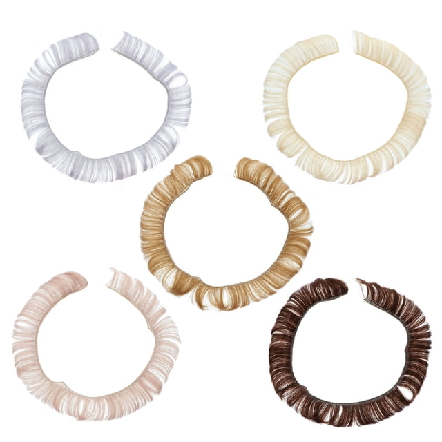 Miangastore 5pcs Heat Resistant Bang Wig Row Handcraft DIY Doll Hair Wig Bang Hair Row