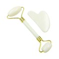 thumbnail image 2 of Anti Aging Jade Stone Roller Gua Sha Tools Kit for Face Eye Neck Skin Care, 2 of 7