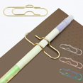 thumbnail image 2 of Metal Pen Clips,Paperclip Pen Holders for Notebooks and Papers,Multifunctional Pen Clips,Portable Metal Paper Clips,Pen Holder Clip for Notebook,Books,Planner,Journals,Clipboard,Rose Gold 1PCS, 2 of 4