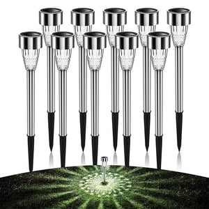 Aidoshy Solar Lights Outdoor Water-Resitant LED Lighting Solar Powered Outdoor Lights Solar Garden Lights For Patio Yard White Light Warm Light Colored Light 10Pack,Solar Street Lights Outdoor