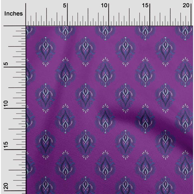oneOone Viscose Chiffon Fabric Leaves Block Print Sewing Fabric BTY 42 Inch Wide