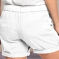 thumbnail image 5 of Plebaso Summer Womens Shorts Casual Drawstring Roll up Shorts Loose Solid Color Beach Shorts with Pockets, 5 of 5