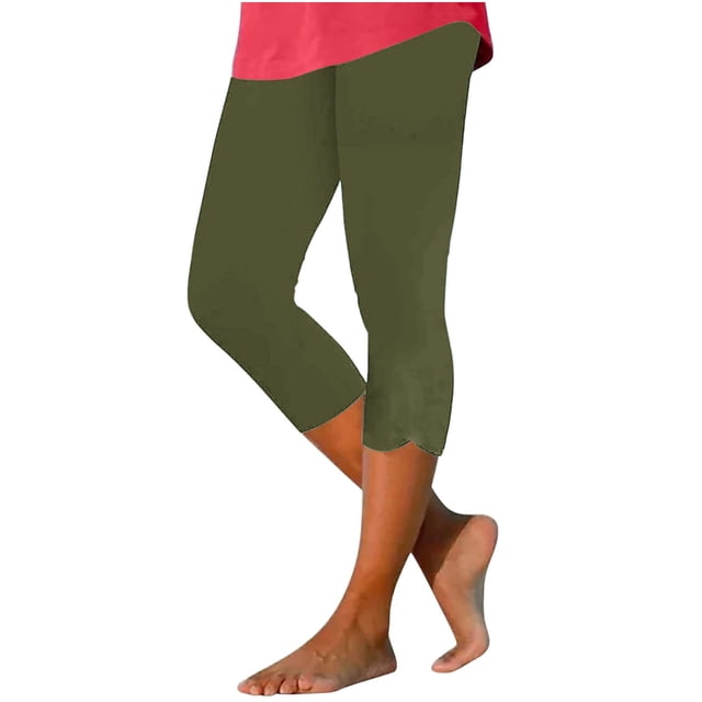 Timegard Women's High Waisted Slim Yoga Capris, Solid Color, Small