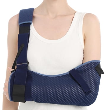 Arm Sling with Waist Strap -Ventilated & Breathable Support Brace for Shoulder, Rotator Cuff, Elbow, Hand injury (Mesh-Blue, Right, Medium)