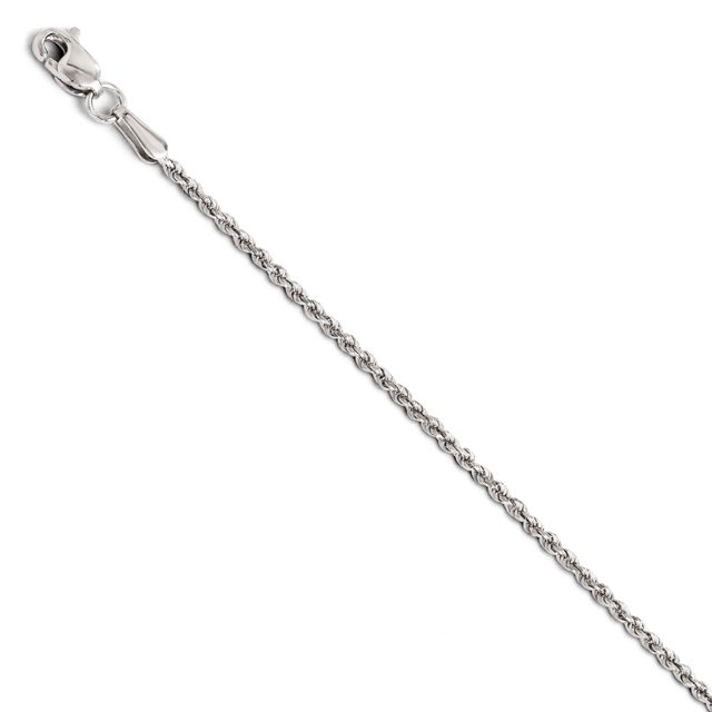Leslie's 14K White Gold 1.5mm Diamond-Cut Rope Chain (Weight: 1.66 Grams, Length: 7 Inches)