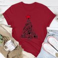 thumbnail image 1 of T-shirt Décontracté pour Femmes à Col Rond et Manches Courtes avec Imprimé de Sapin de Noël, 1 of 6