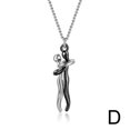 thumbnail image 1 of Collier Pendentif Couple Câlin Collier Style Amour Métallisé D6T4, 1 of 6