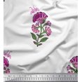 thumbnail image 1 of Soimoi Purple Polyester Crepe Fabric Insect,Leaves & Floral Block Print Fabric by Yard 42 Inch Wide, 1 of 3