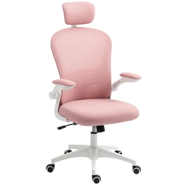 Vinsetto Mesh Office Chair with 4D Lumbar Support, Adjust Headrest, Pink