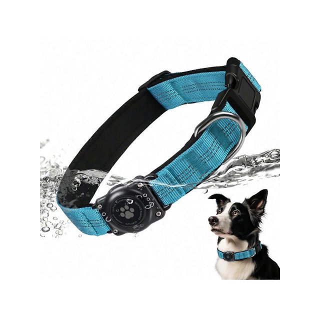 Pour Collier de Chien AirTag, Support de Collier de Chien AirTag Imperméable, Réfléchissant, Ultra-Durable, Rembourré Confortable, Colliers de Chien Robustes pour Petit Moyen L