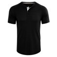 thumbnail image 1 of EGNMCR Men's Plus Size Shirts Solid Color Short Sleeve T-Shirts Button-Up Shirts, 1 of 4