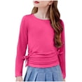 thumbnail image 4 of Sunnyoo T-Shirt Décontracté pour Grandes Filles Manches Longues Col Rond Nœud Froncé, Tailles 3-14, 4 of 8