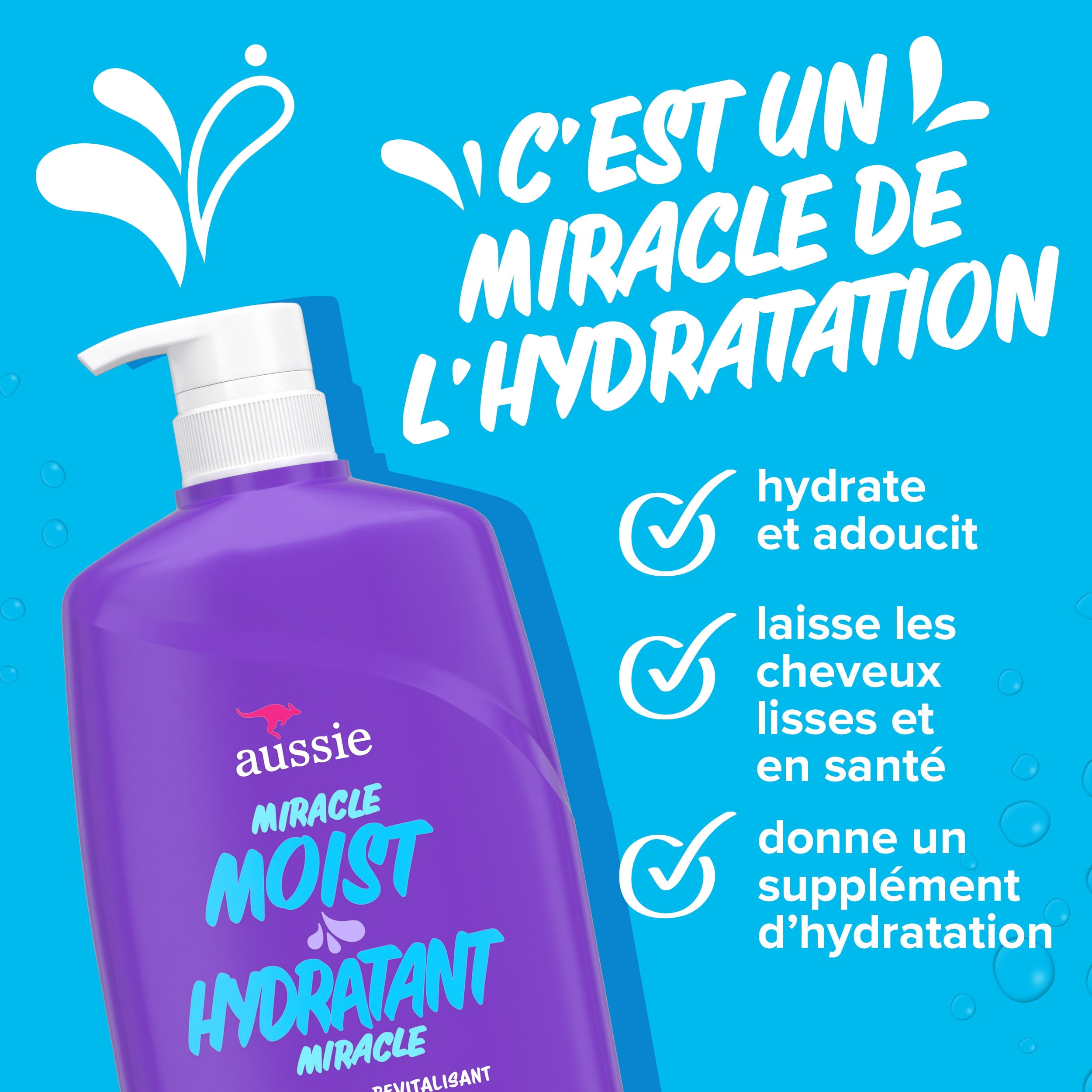 Revitalisant Hydratant Aussie, Miracle Moist, Adoucit et Hydrate Les Cheveux, Huile D’Avocat et De Jojoba, Sans Parabènes, 778 mL