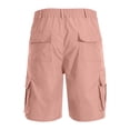 thumbnail image 4 of aohooy Cargo Shorts for Men Elastic Waist Zipper Button Work Shorts Plus Size Relaxed Fit Tactical Short with Multi Pockets 2026 Pink,XL, 4 of 5