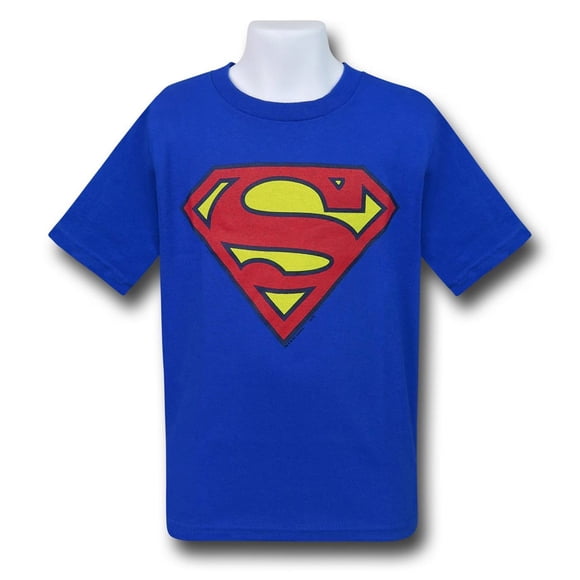 Superman Superman tsSupYouths T-Shirt Symbole Bleu Royal pour Enfants - Petit 7-8