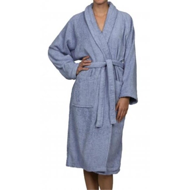 Superior Coton Unisexe Bain de Coton Éponge Robe Blue Extra Large