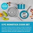 thumbnail image 4 of Gotham Steel 5-Piece Nonstick Ceramic Ocean Blue Cookware Set, Oven & Dishwasher Safe, 4 of 7