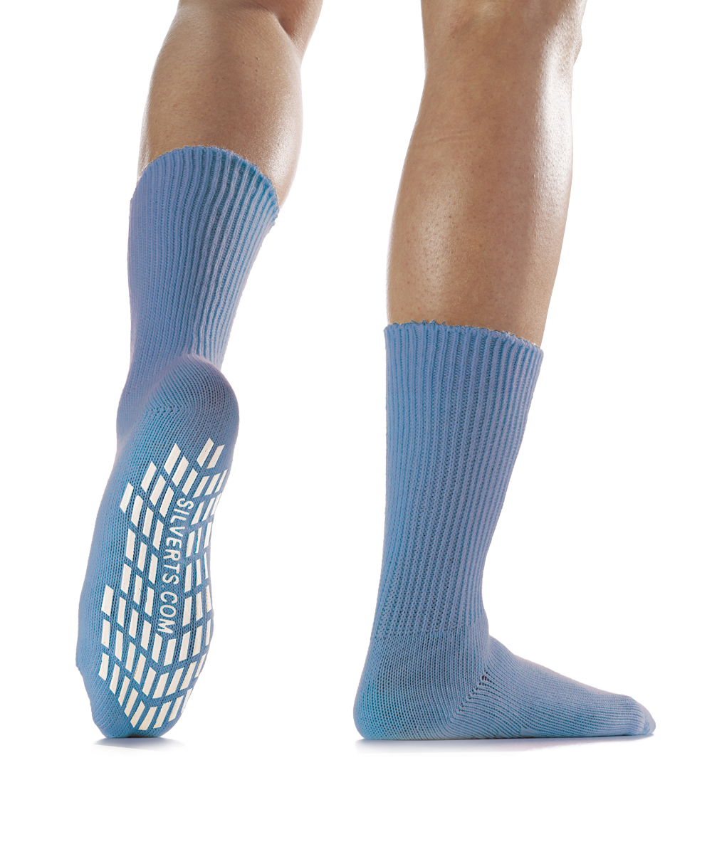 Silverts Men & Women Secure Steps 2-Packs Socks, M, Blue