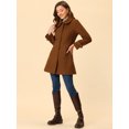 thumbnail image 3 of INSPIRE CHIC Manteaux pour Femmes Col Peter Pan Boutonnage Simple devant à Boutons Manteaux d'Hiver L Brun, 3 of 6