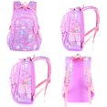thumbnail image 2 of School bag, school backpack for girls, school bag, backpack, children's daypack, 3 parts for school and leisure, purple, 2 of 6
