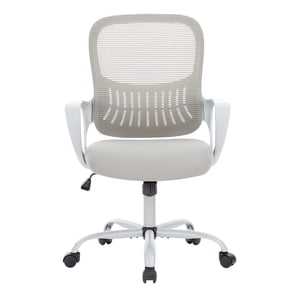 edx Mid Back Ergonomic Desk Chair with Wheels, Lumbar Support for Home Office, Bedroom, Grey