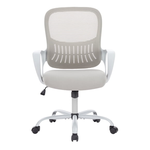 edx Mid Back Ergonomic Desk Chair with Wheels, Lumbar Support for Home Office, Bedroom, Grey
