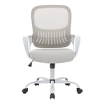 edx Mid Back Ergonomic Desk Chair with Wheels, Lumbar Support for Home Office, Bedroom, Grey