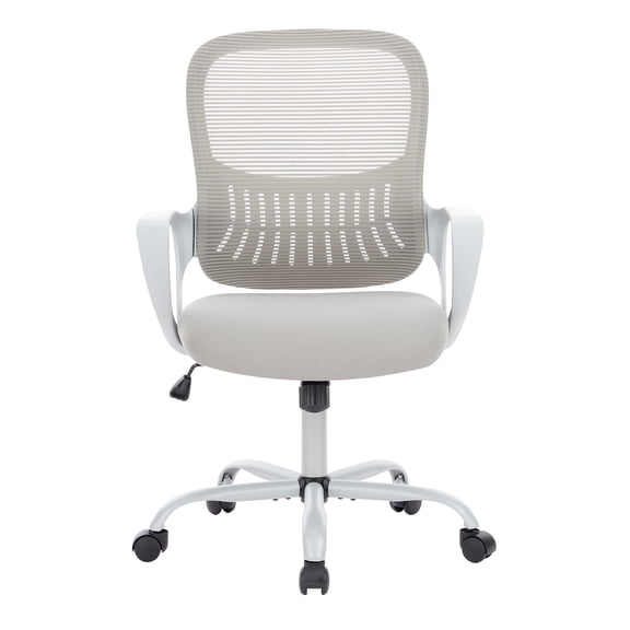 edx Mid Back Ergonomic Desk Chair with Wheels, Lumbar Support for Home Office, Bedroom, Grey