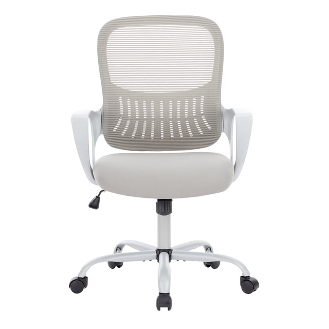 edx Mid Back Ergonomic Desk Chair with Wheels, Lumbar Support for Home Office, Bedroom, Grey