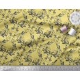 thumbnail image 3 of Soimoi Yellow polyester Crepe Fabric Filigree Damask Decor Fabric Printed Yard 42 Inch Wide, 3 of 3