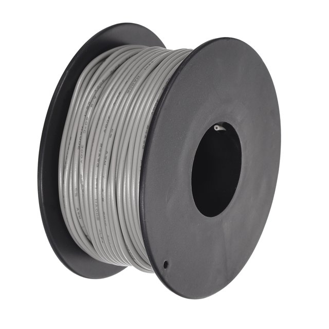 Uxcell 24AWG Stranded Wire Hookup 30M/100ft Grey, Electrical Wire UL1007 Spool