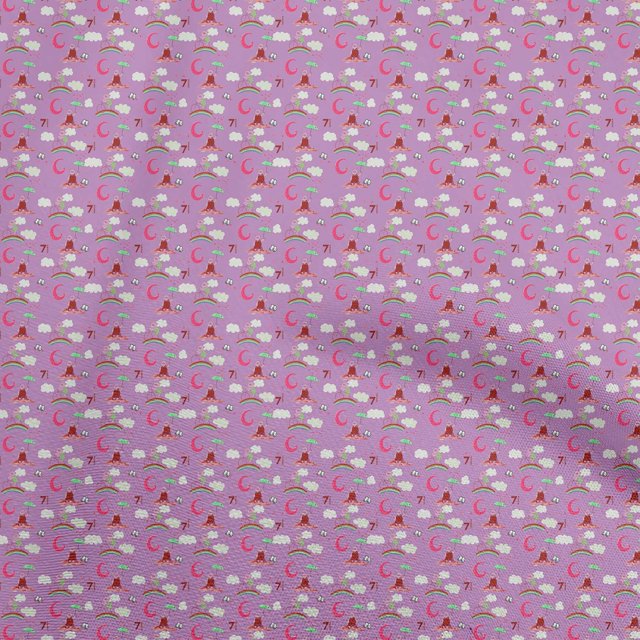 oneOone Tissu en Viscose Chiffon Violet Tissu pour Robe d'Enfant Tissu Imprimé Tissu au Mètre 42 Pouces de Large
