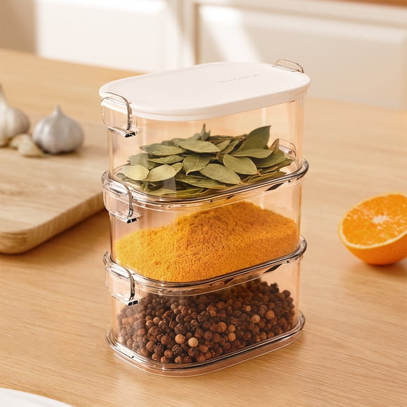FcBaudy Closet Organizers and Storage, Organization and Storage, Storage Bins, Household Spices Box And Divided Compartment Set And Storage Box For Spices And Seasonings Plastics storage boxs