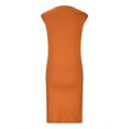 thumbnail image 5 of AherBiu Robe Débardeur pour Femmes T-Shirt Basique Sans Manches Col Ras du Cou Ajustée Confortable Robe Midi avec Poche, 5 of 5