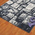 thumbnail image 2 of Ladole Rugs Contemporary Abstract Microfiber Shaggy Area Rug Cream-Light Grey, 5x8 (5'3" x 7'6", 160cm x 230cm), 2 of 4